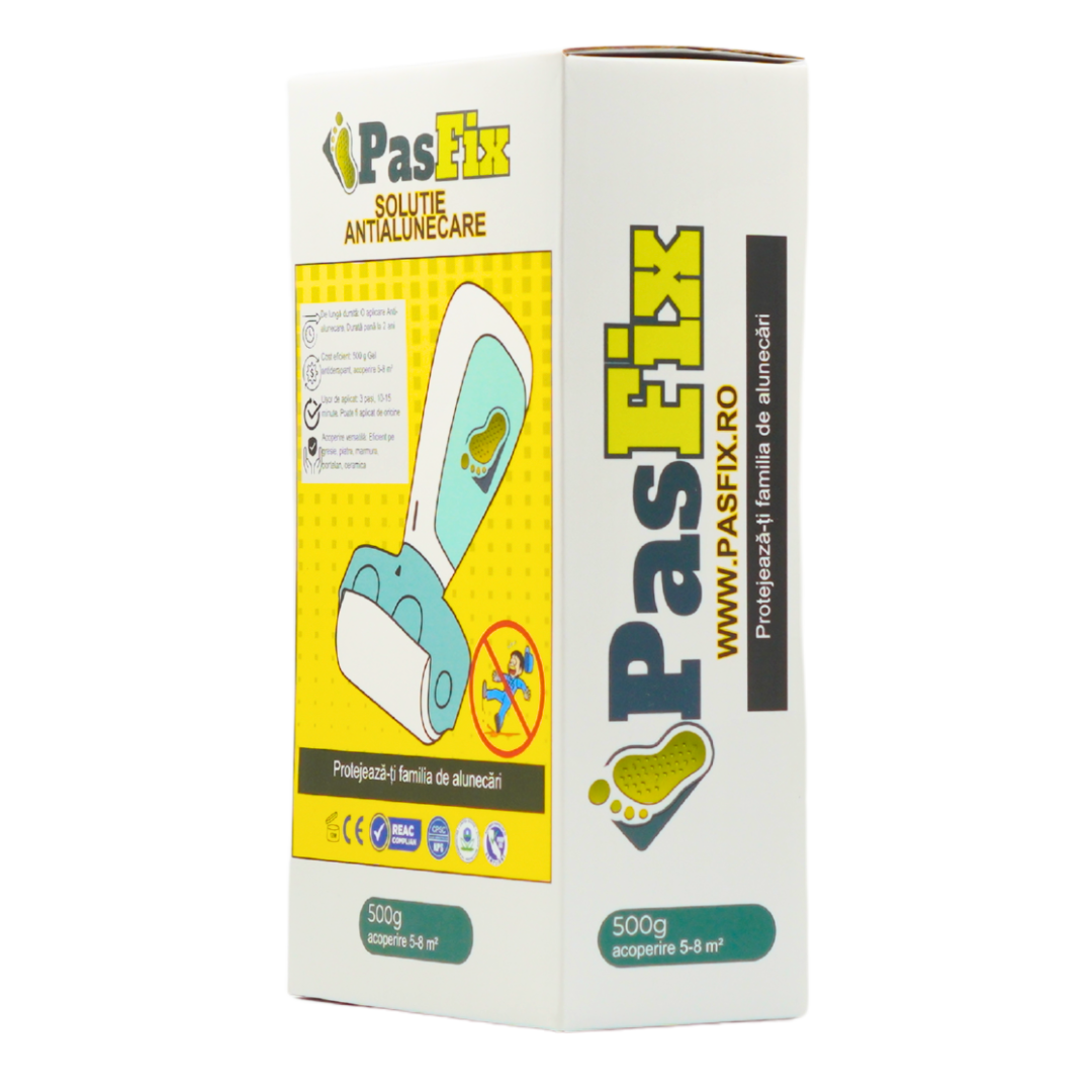 Soluție Antialunecare PasFix 500ml – Protecție pentru gresie, faianță, marmură, piatră naturală cu rolă aplicatoare