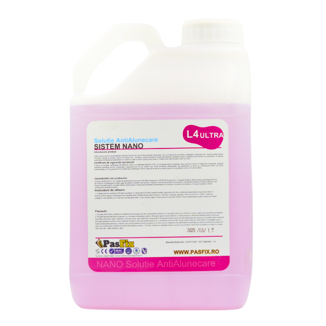 Soluție Antialunecare PasFix L4 ULTRA 5L – Protecție profesională pentru podele lucioase, bucătării de hotel și zone cu grăsime ridicată