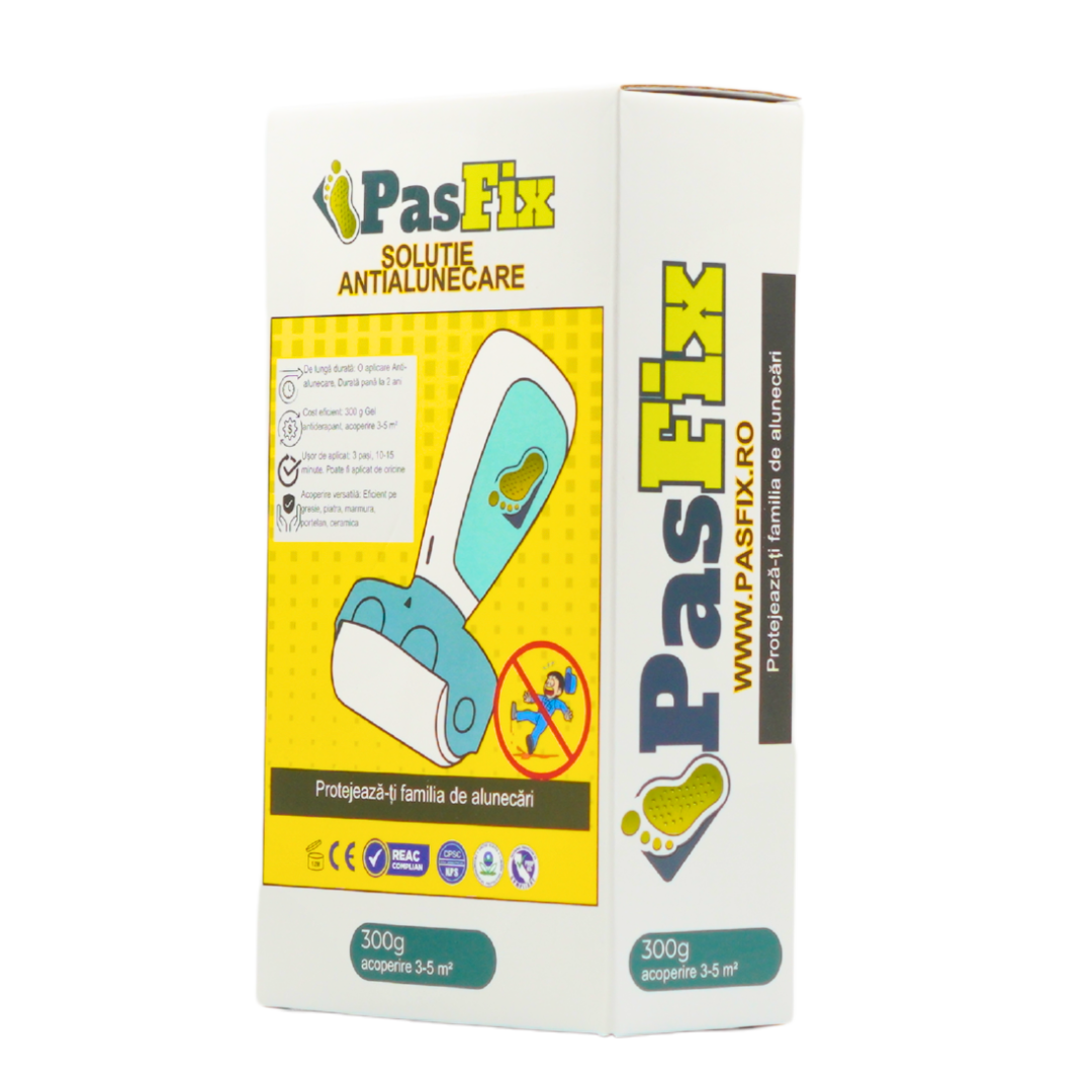 Soluție Antialunecare PasFix 300ml – Protecție sigură pentru gresie, piatră și marmură cu rolă aplicatoare