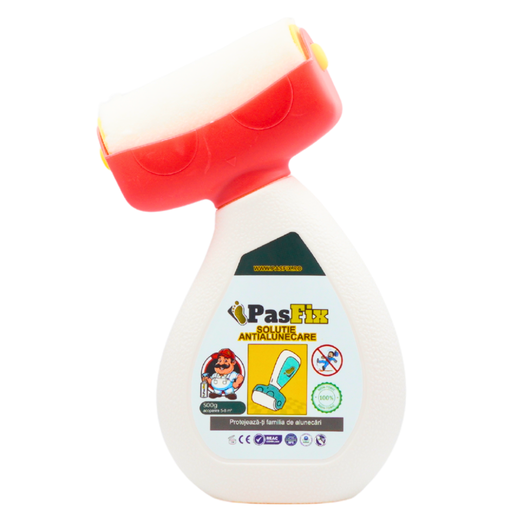 Soluție Antialunecare PasFix 500ml – Protecție pentru gresie, faianță, marmură, piatră naturală cu rolă aplicatoare
