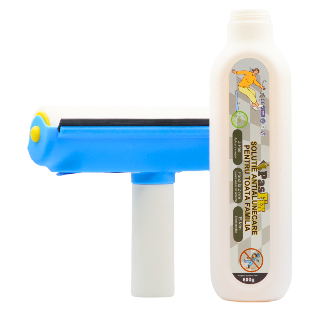Solutie Antialunecare PasFix 600ml – Protecție sigură pentru gresie, piatră și marmură, cu rolă aplicatoare