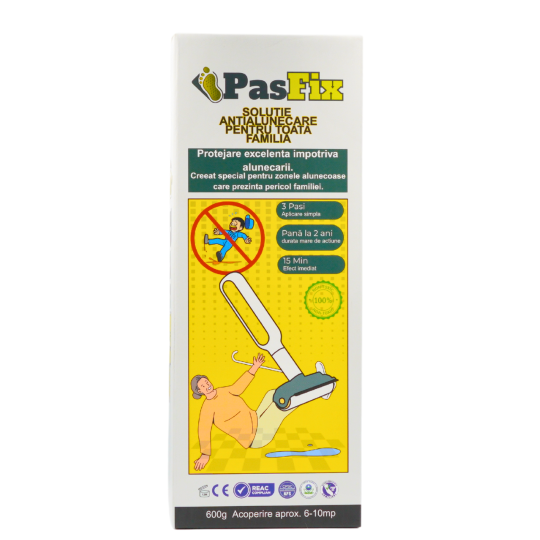Solutie Antialunecare PasFix 600ml – Protecție sigură pentru gresie, piatră și marmură, cu rolă aplicatoare