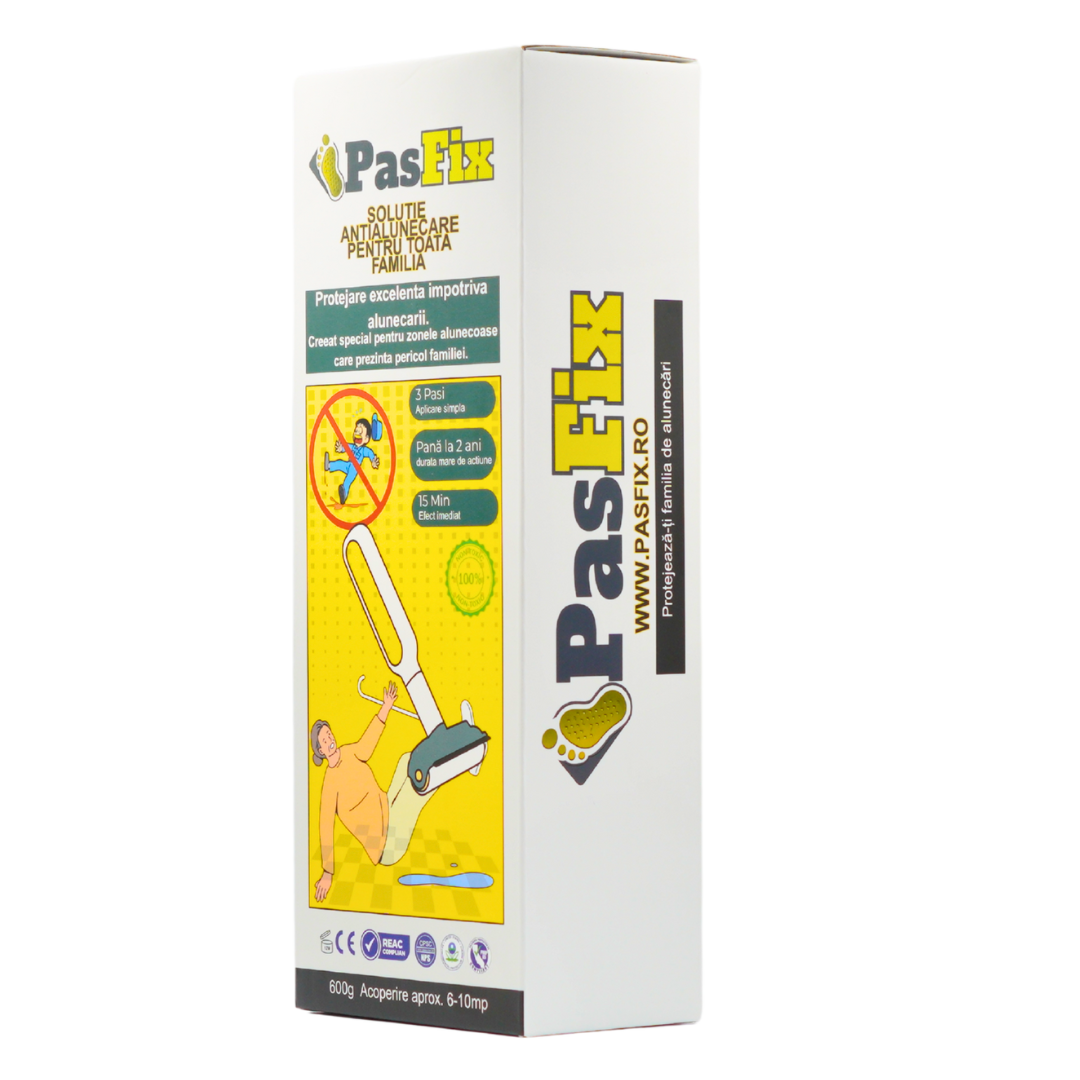 Solutie Antialunecare PasFix 600ml – Protecție sigură pentru gresie, piatră și marmură, cu rolă aplicatoare
