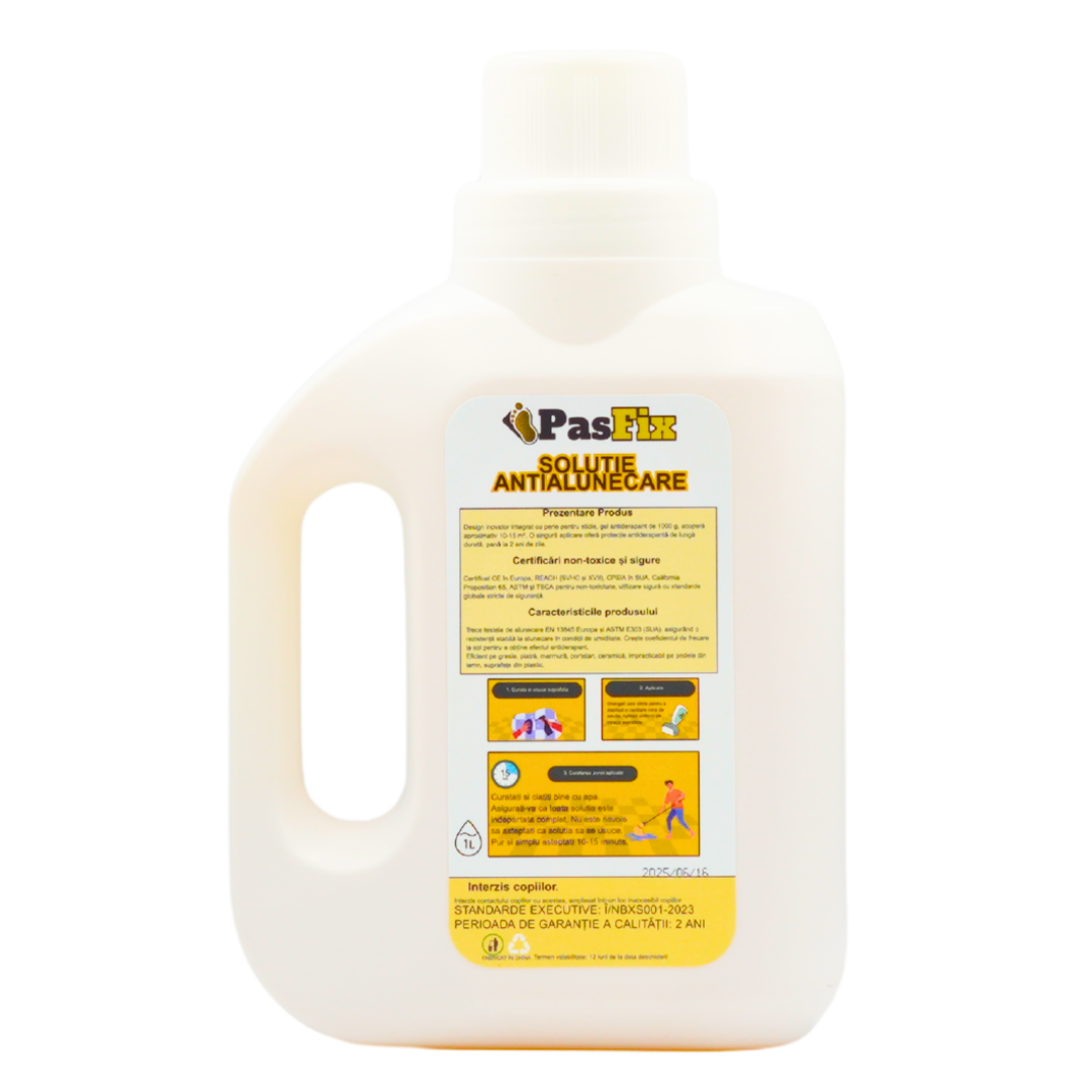 Solutie Antialunecare PasFix 1L – Protecție sigură pentru gresie, piatră și marmură fără rolă aplicatoare