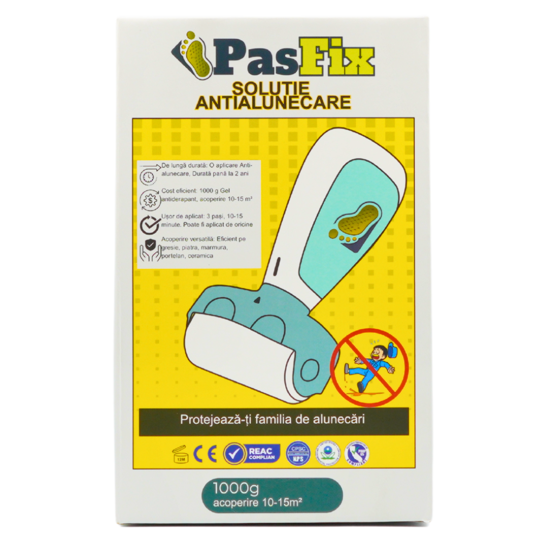 Solutie Antialunecare PasFix 1L – Protecție sigură pentru gresie, piatră și marmură fără rolă aplicatoare