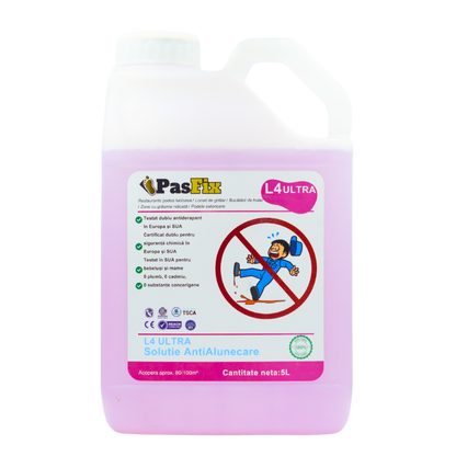 Soluție Antialunecare PasFix L4 ULTRA 5L – Protecție profesională pentru podele lucioase, bucătării de hotel și zone cu grăsime ridicată